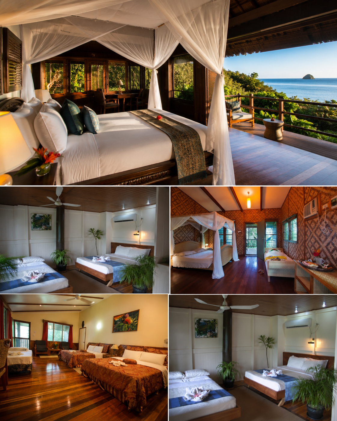 Premium rooms, bungalows and ocean-view suites